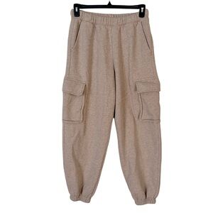 Abercrombie & Fitch Tan Cargo Cinched Waist Cargo Sweatpants, Medium